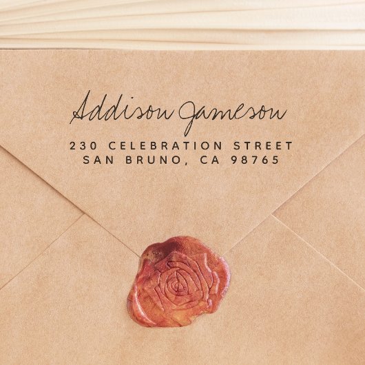 Eenvoudig handgeschreven naam en retouradres  zelfinktende stempel