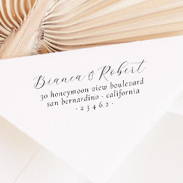 Eenvoudig handgeschreven paar namen retouradres  zelfinktende stempel