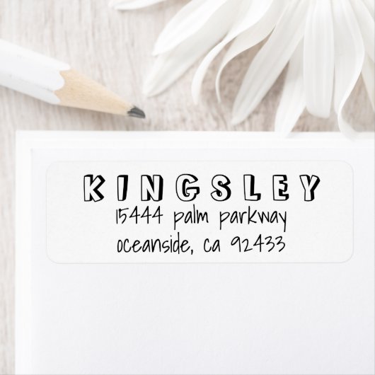 Eenvoudig, handgeschreven retouradres etiket (Insitu)