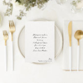 Eenvoudig handgeschreven script bruiloft repetitie kaart