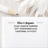 Eenvoudig handgeschreven script bruiloft retour ad etiket (Insitu)