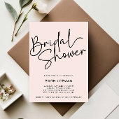 Eenvoudig handgeschreven script Elegant roze bruid Kaart