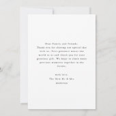 Eenvoudig handgeschreven script hart bruiloft foto bedankkaart (Achterkant)