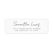 Eenvoudig handgeschreven script naam retouradres