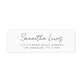 Eenvoudig handgeschreven script naam retouradres etiket