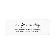 Eenvoudig handgeschreven script naam retouradres