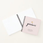 Eenvoudig handgeschreven script Pink Photo Afstude Notitieboek (Binnen)