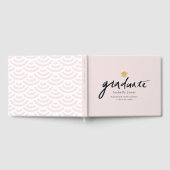 Eenvoudig handgeschreven script Roze Afstuderen Fo Gastenboek (Volledig)