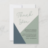 Eenvoudig Handgeschreven Script Sage Groene Tricol Bedankkaart (Voorkant)