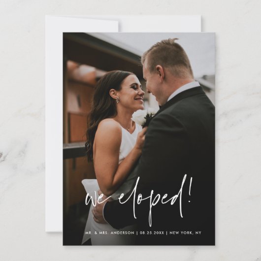 Eenvoudig handgeschreven script We hebben foto-bru Aankondiging (Voorkant)