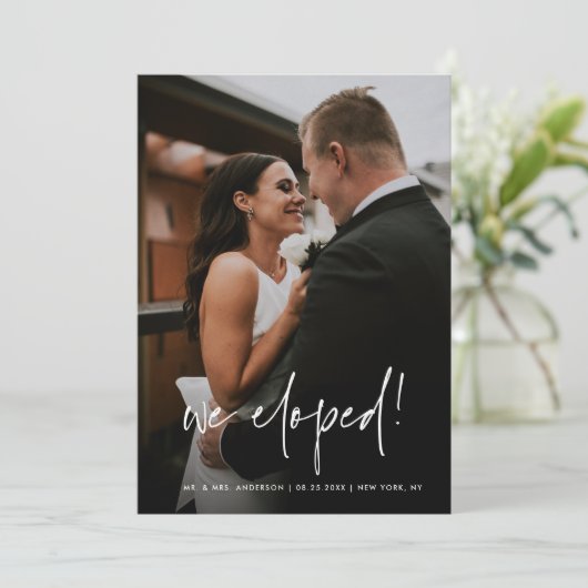 Eenvoudig handgeschreven script We hebben foto-bru Aankondiging (Staand voorkant)