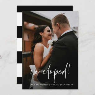 Eenvoudig handgeschreven script We hebben foto-bru Aankondiging