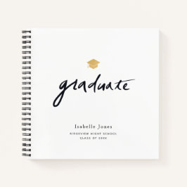 Eenvoudig handgeschreven script White Photo Afstud Notitieboek