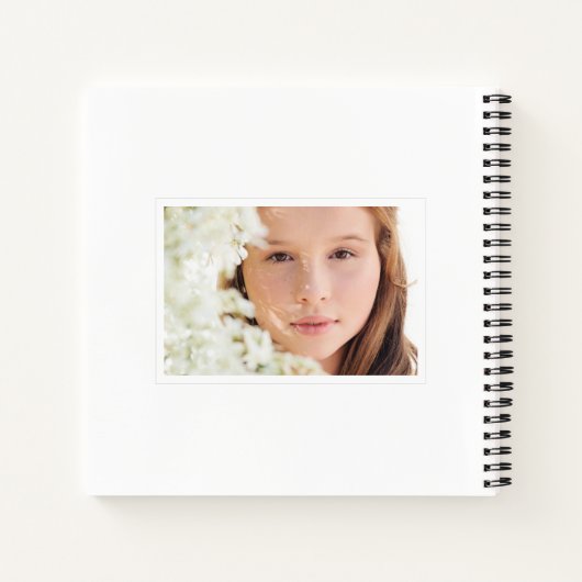 Eenvoudig handgeschreven script White Photo Afstud Notitieboek (Achterkant)