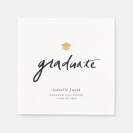 Eenvoudig handgeschreven script White Photo Afstud Servet