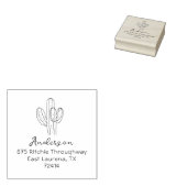 Eenvoudig handgetekend Cactus Script Retouradres Rubberstempel (Gestempeld)