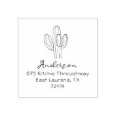 Eenvoudig handgetekend Cactus Script Retouradres Rubberstempel (Afrduk)