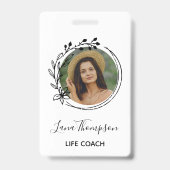 Eenvoudig handgetekend kransprofiel foto badge (Voorzijde)