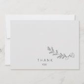 Eenvoudig handgetekende bloemstengel liefdevol geh bedankkaart (Voorkant)