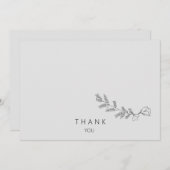 Eenvoudig handgetekende bloemstengel liefdevol geh bedankkaart (Voorkant / Achterkant)