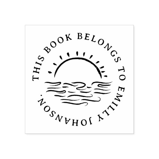 Eenvoudig handgetekende Sunset Custom Book Rubberstempel (Afrduk)