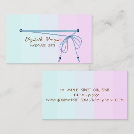 Eenvoudig handig, bijtend, gestreept visitekaartje (Voorkant / Achterkant)