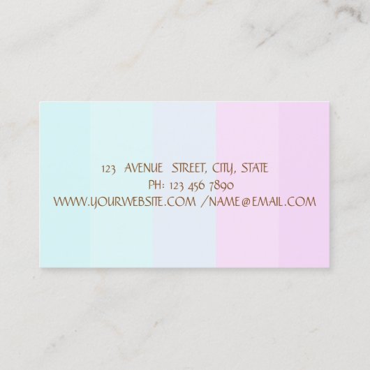 Eenvoudig handig, bijtend, gestreept visitekaartje (Achterkant)