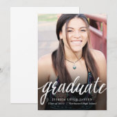 Eenvoudig handlettering Foto Afstuderen Aankondigi Aankondiging (Voorkant / Achterkant)