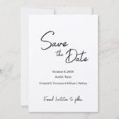 Eenvoudig handlettering Geëngageerde foto Rustic W Save The Date (Voorkant)