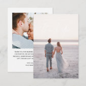 Eenvoudig handschrift bruiloft bedankt kaarten (Voorkant / Achterkant)