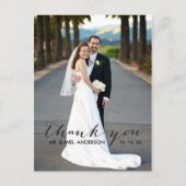 Eenvoudig handschrift bruiloft Dank u Briefkaart (Voorkant)