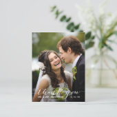 Eenvoudig handschrift bruiloft Dank u Briefkaart (Staand voorkant)