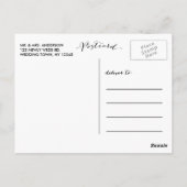 Eenvoudig handschrift bruiloft Dank u Briefkaart (Achterkant)