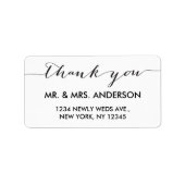 Eenvoudig handschrift bruiloft dank u etiket (Voorkant)