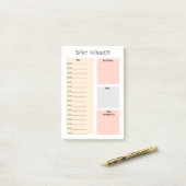 Eenvoudig handschrift dagelijkse plannertaken om l post-it® notes (Op bureau)