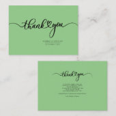 Eenvoudig handschrift Dank u Notitiekaartje (Voorkant / Achterkant)