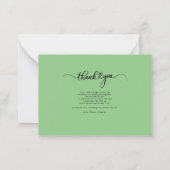 Eenvoudig handschrift Dank u Notitiekaartje (Achterkant)