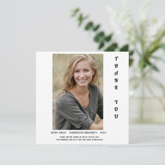 Eenvoudig handschrift Foto Afstuderen Hartelijk da (Staand voorkant)