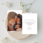 Eenvoudig handschrift Foto bruiloft Bedankkaart