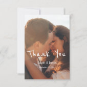 Eenvoudig handschrift Foto bruiloft Bedankkaart (Voorkant)