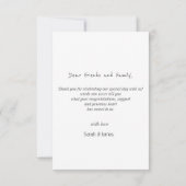 Eenvoudig handschrift Foto bruiloft Bedankkaart (Achterkant)