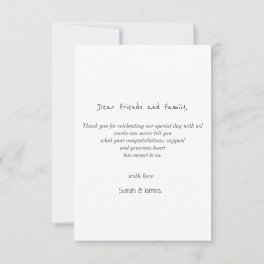 Eenvoudig handschrift Foto bruiloft Bedankkaart (Achterkant)