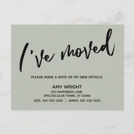 Eenvoudig handschrift Ik heb Typografie Sage verpl Briefkaart (Voorkant)