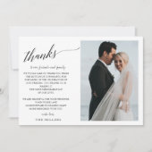 Eenvoudig handschrift met briefterende scriptweduw bedankkaart (Voorkant)