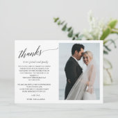 Eenvoudig handschrift met briefterende scriptweduw bedankkaart (Staand voorkant)