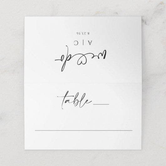 Eenvoudig handschrift met handschrift plaatskaartje (Buitenkant ongevouwen)