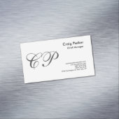 Eenvoudig handschrift Monogram Professional Magnetisch Visitekaartje (Voorbeeld)