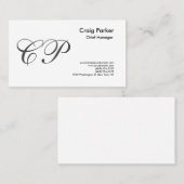 Eenvoudig handschrift Monogram Professional Visitekaartje (Voorkant / Achterkant)