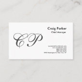 Eenvoudig handschrift Monogram Professional Visitekaartje (Voorkant)