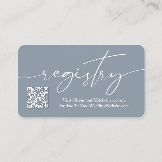 Eenvoudig handschrift QR Code Trouwregister Informatiekaartje (Voorkant)